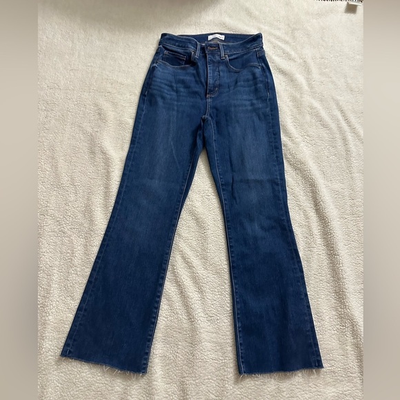 Loft Curvy Kick Crop Jeans Boot cut  Womens Size 2/26 High Rise Cotton Stretch - Picture 2 of 12